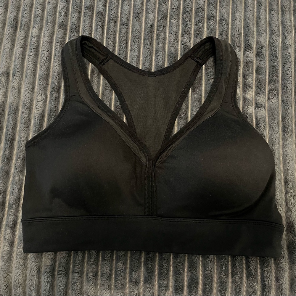 Black Racerback Wireless Sports Bra - Comfort Support